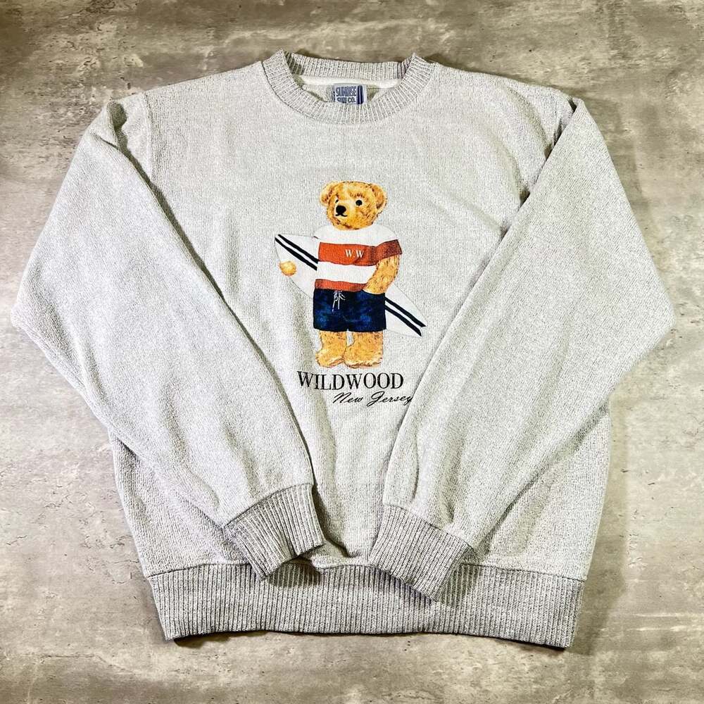 Surf Bear Sweatshirt Size L Wildwood NJ